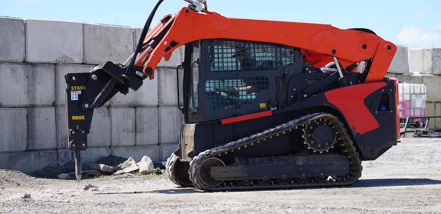 demolish-skid-steer storing hammers