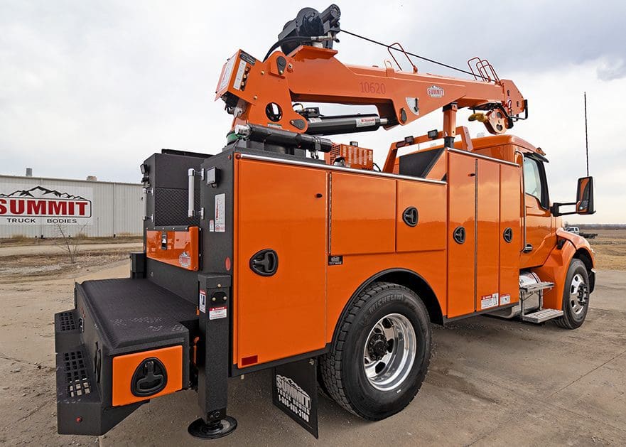 Built from reinforced steel or aluminum, modern service trucks are engineered to withstand harsh environments while ensuring maximum tool organization, safety, and uptime. Photo Credit: Summit Truck Bodies