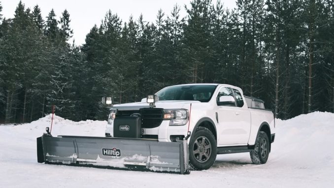 Light duty trucks fitted with properly sized plows can clear residential and small commercial properties with impressive efficiency. Their maneuverability helps operators finish routes faster while reducing fuel consumption. Photo Credit: Hilltip