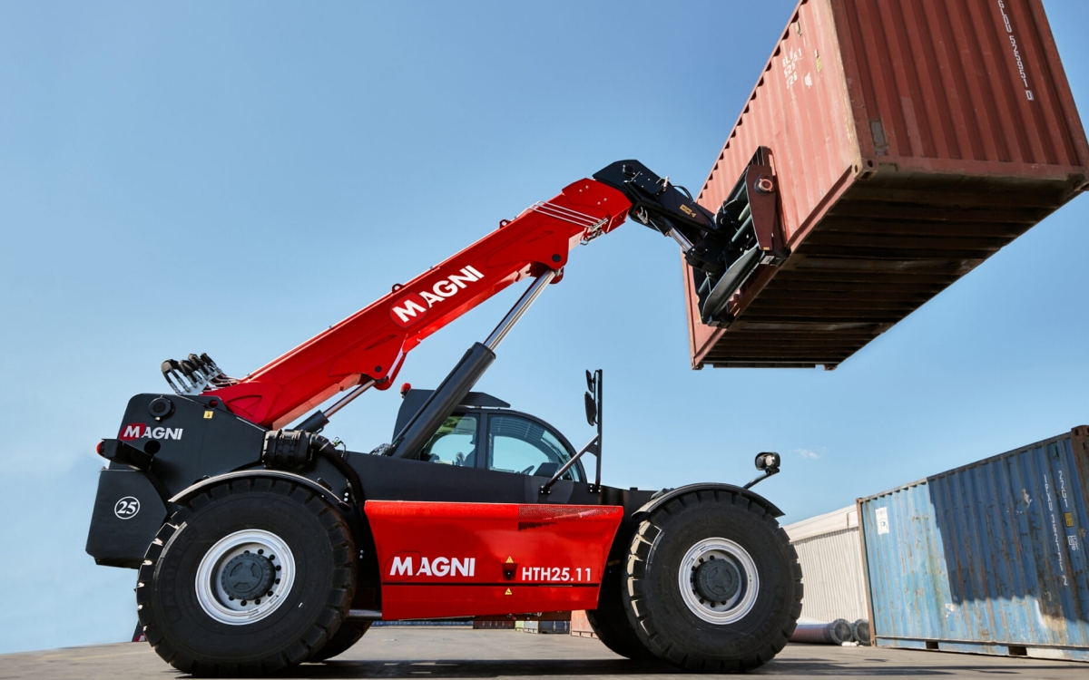 Heavy-duty telehandlers are designed for higher load capacities but typically require more operating space and stable ground conditions. Their size and weight make them best suited for large, open jobsites rather than tight urban environments. Photo Credit: Magni