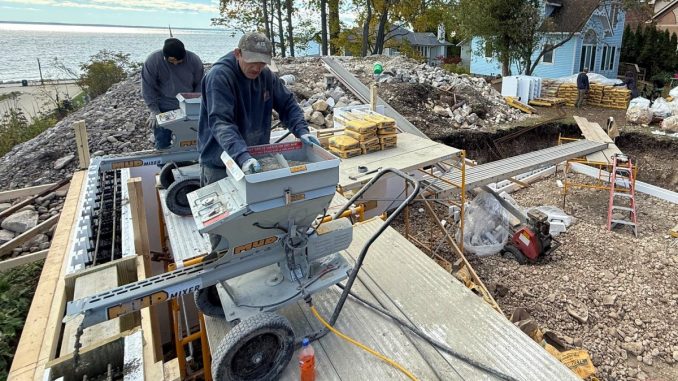 On-site concrete production allows contractors to mix only what they need, reducing leftover material and eliminating disposal and washout costs. This approach is increasingly used on small pours where ready-mix minimums make projects expensive. Photo Credit: MudMixer