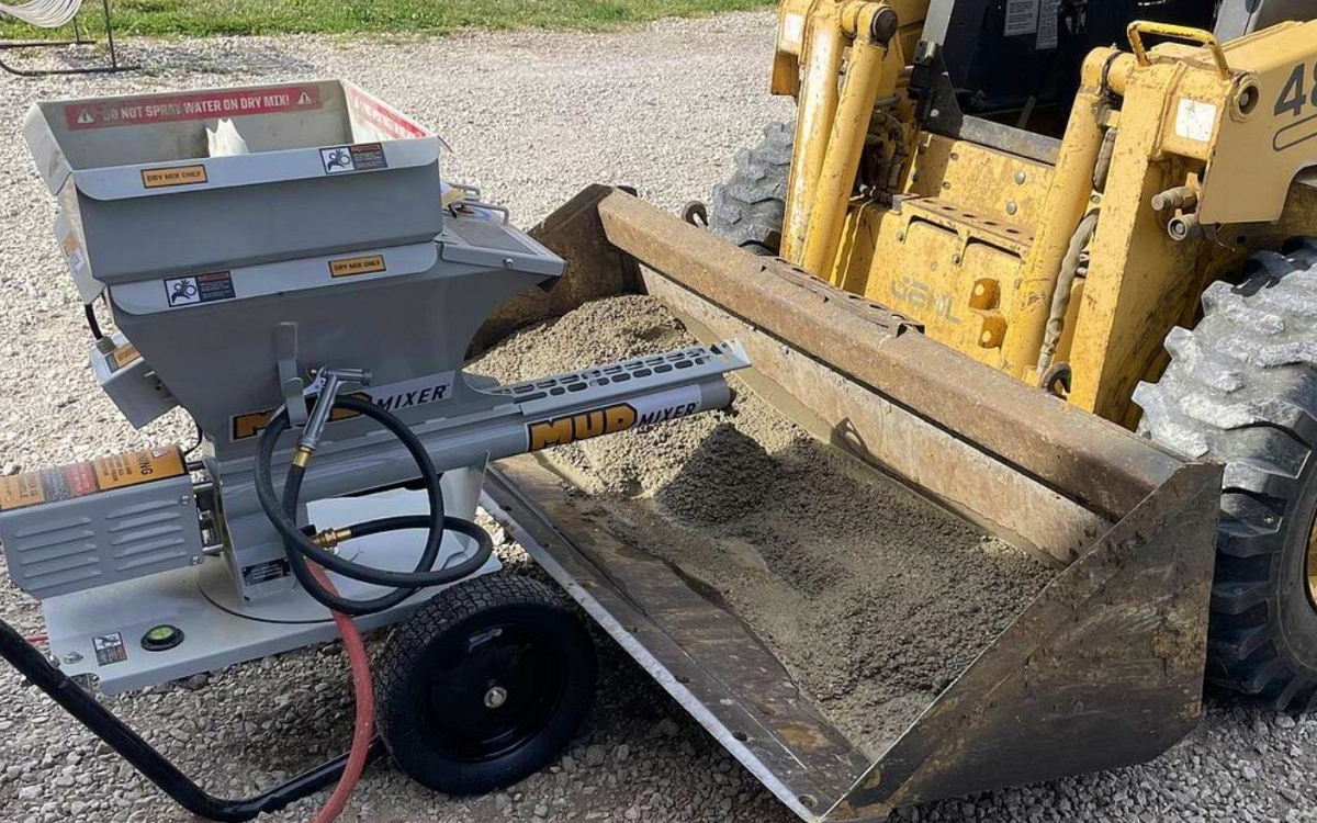 Portable mixing systems can operate in locations where concrete trucks cannot reach, including basements, islands, elevated decks, and tight urban job sites. This flexibility helps contractors complete projects without access limitations. Photo Credit: MudMixer