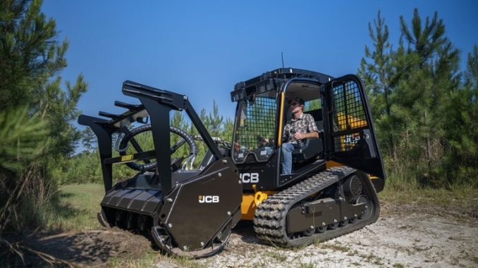 Compact track loaders distribute machine weight across rubber tracks, reducing ground pressure and improving stability on uneven terrain. This makes them better suited for steep grading compared to wheeled skid steers. Photo Credit: Pacific JCB