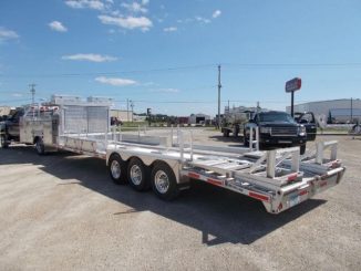 Lower trailer weight reduces fuel consumption for diesel tow vehicles over long distances. Contractors running high mileage routes often recover the price difference through fuel savings alone. Photo Credit: Alum-Line Trailers