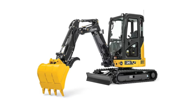 Compact excavators are commonly available in reduced or zero tail swing configurations, allowing the upper structure to rotate within the width of the tracks. This design reduces the risk of contact with nearby structures in confined urban spaces. Photo Credit: Martin Equipment