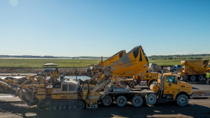 Concrete segregation most often occurs during transport and discharge, not during placement. Poor handling can lead to strength variability and surface defects across paved sections. Photo Credit: Maxon Industries