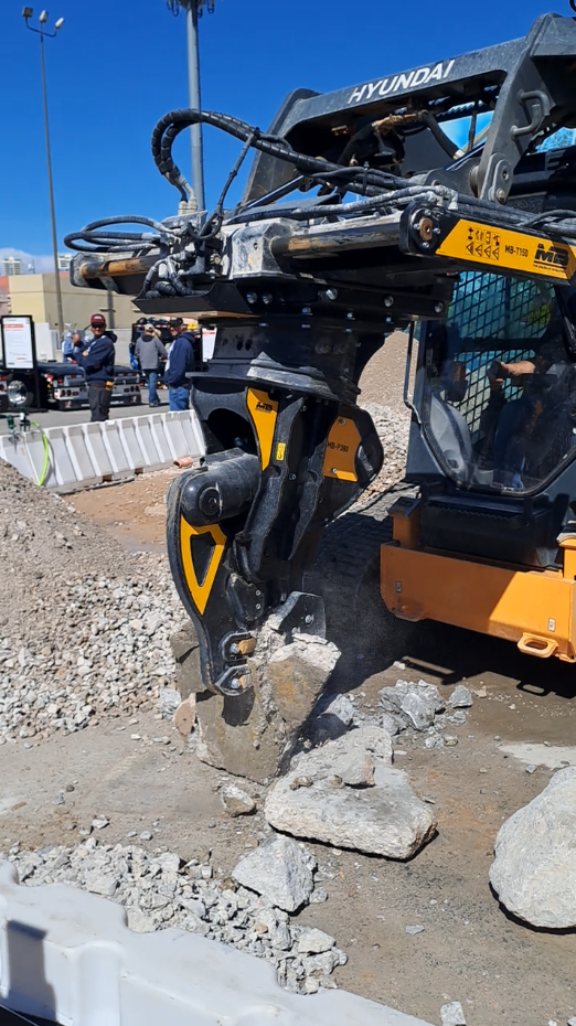 Designed for skid steer loaders in the 6,614 to 12,125 lb range, the MB-T150 supports a more efficient on-site workflow by helping operators break, reduce, and prepare material for crushing and recycling. Photo Credit: MB Crusher