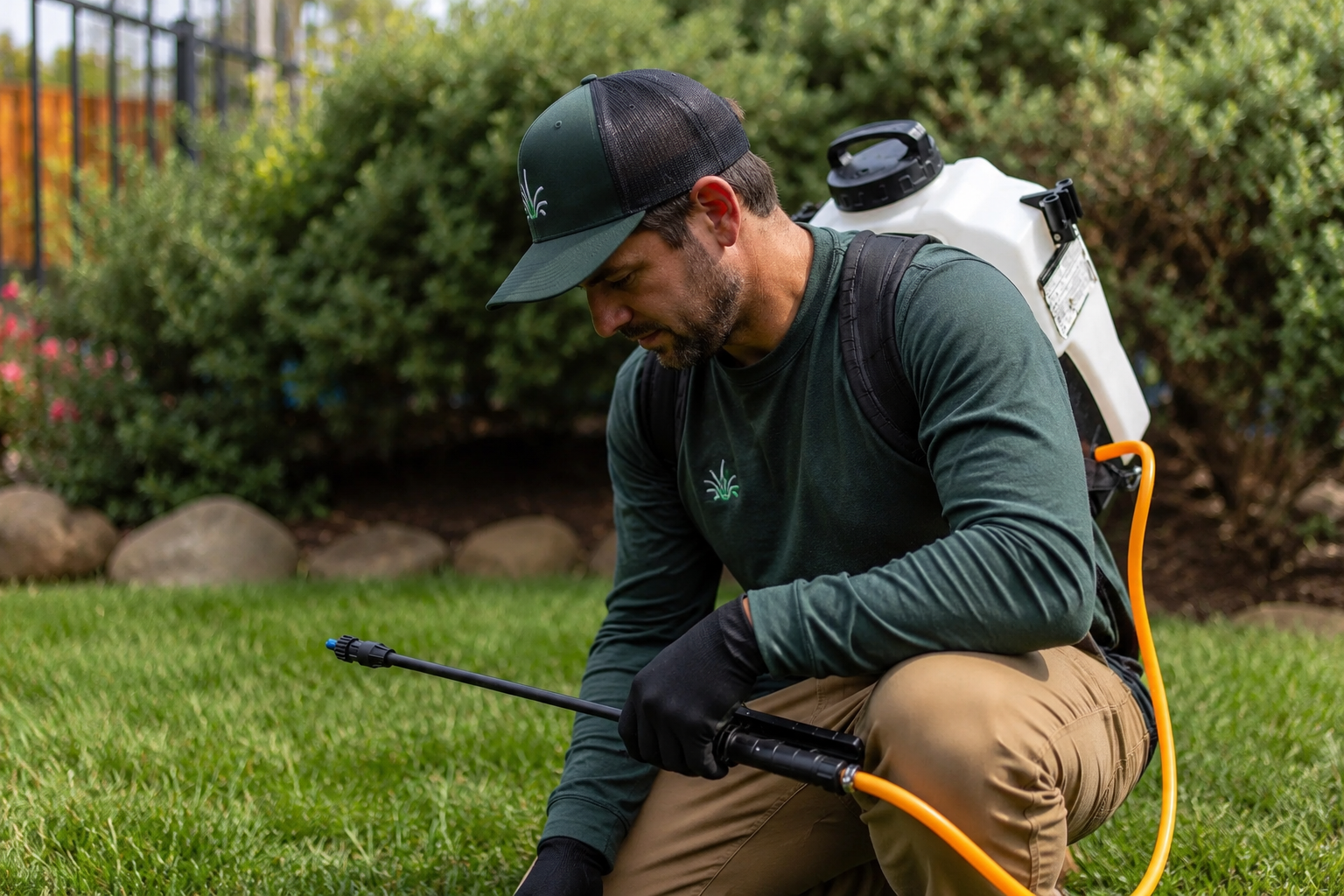 Pesticide labels set the legal application directions. Contractors must follow the labeled rate and use instructions.