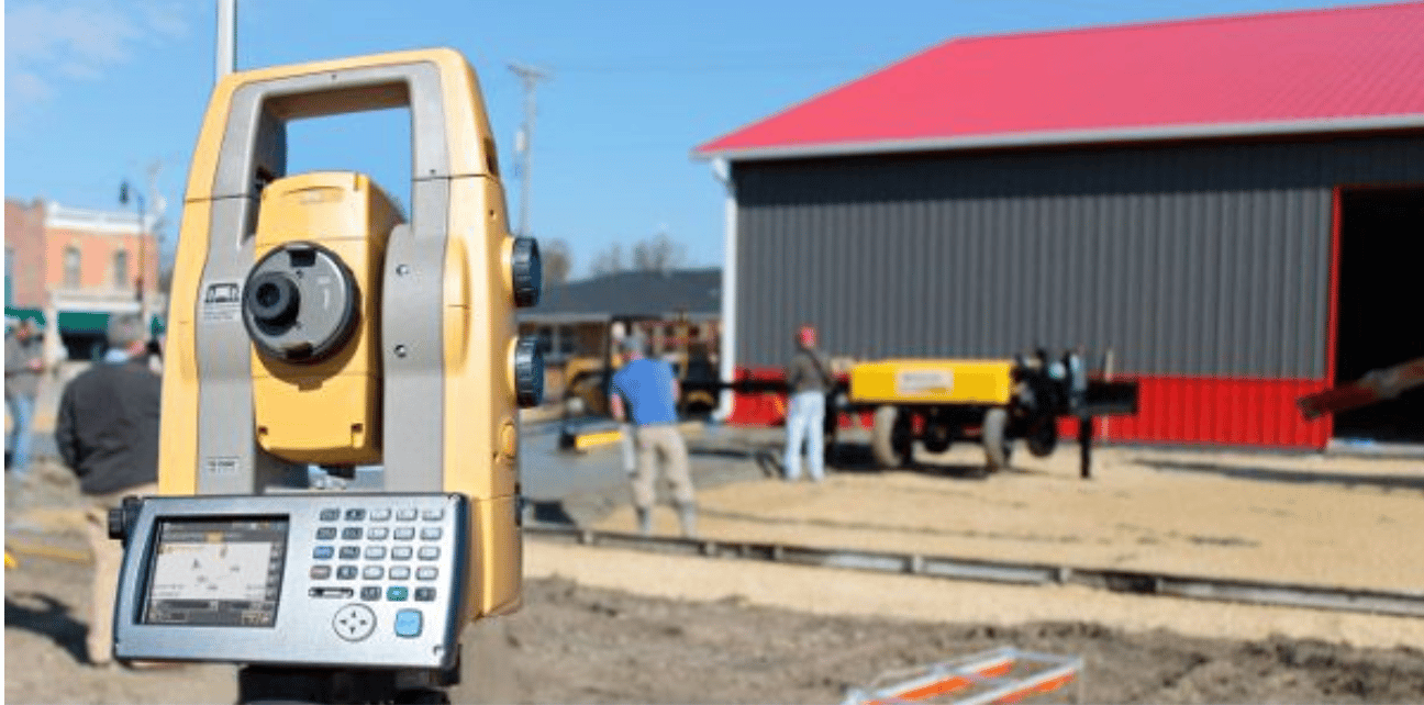 Laser grade control setup for commercial concrete flatwork