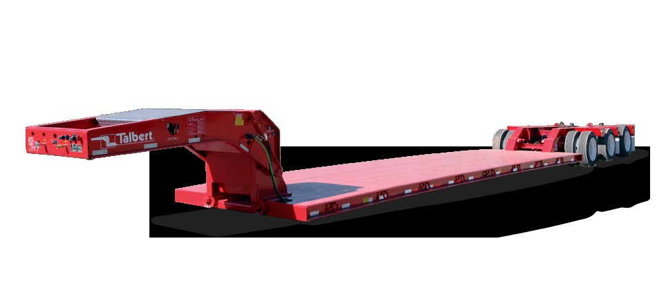 Hydraulic removable gooseneck double-drop trailer for drive-on equipment loading