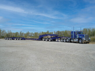 Multi-axle Nitro heavy-haul trailer on the road