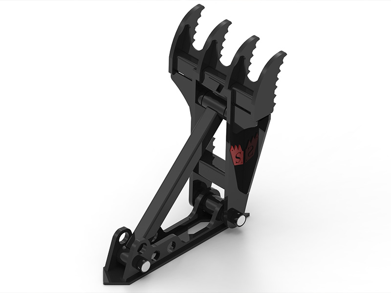 Manual excavator thumb with fixed pin-position grip for repetitive material handling